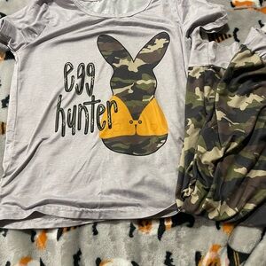 Camo Egg Hunter Kids Shirt